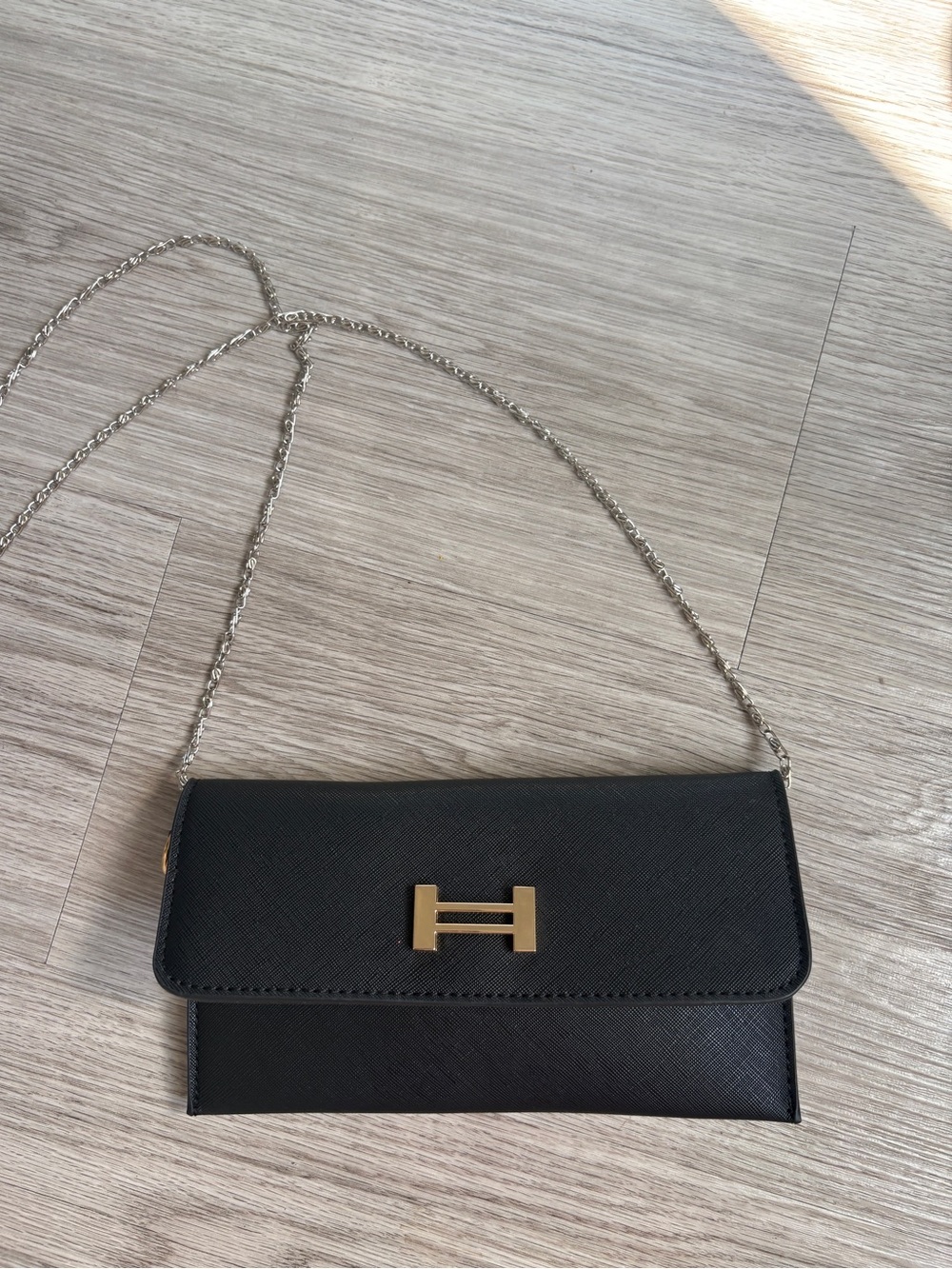 Black Mini Wrislet with Gold Tone Hardware